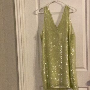 A New day Very Sexy Mini Dress Lime Color with Sequins
